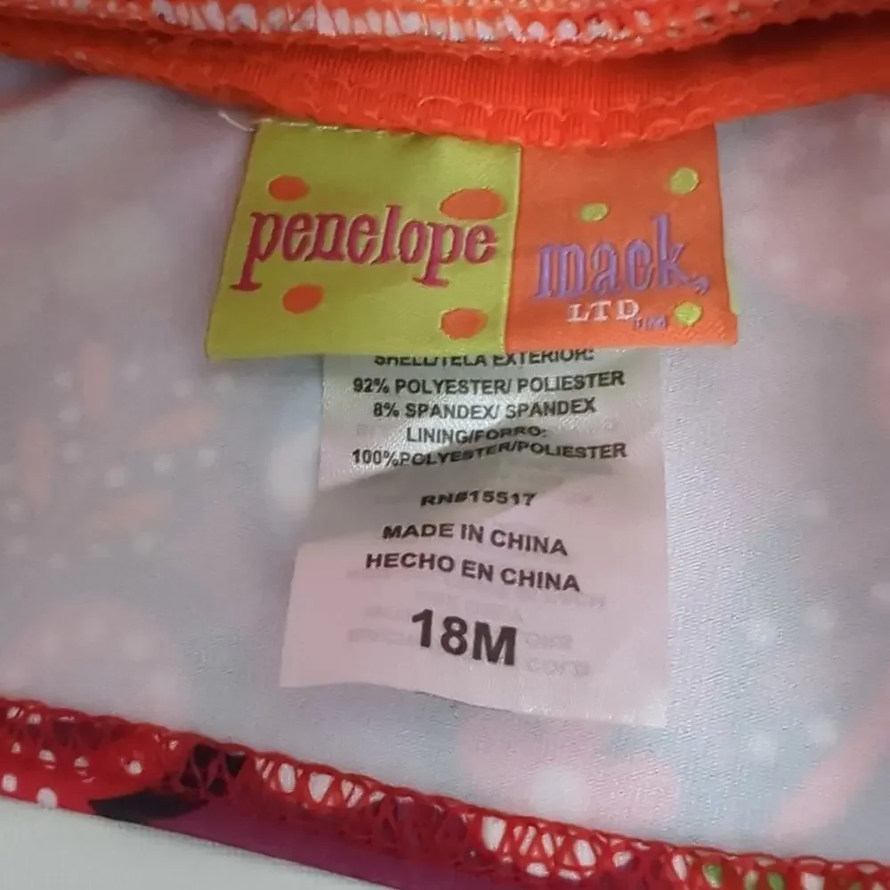 Penelope Mack Baby Swimsuit Bikini Floral Orange Two Piece 18‎ Months Girl Swim